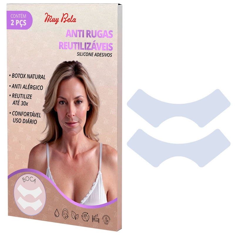 Adesivos Anti Rugas para Rosto Modelo:2 Peças (Boca)