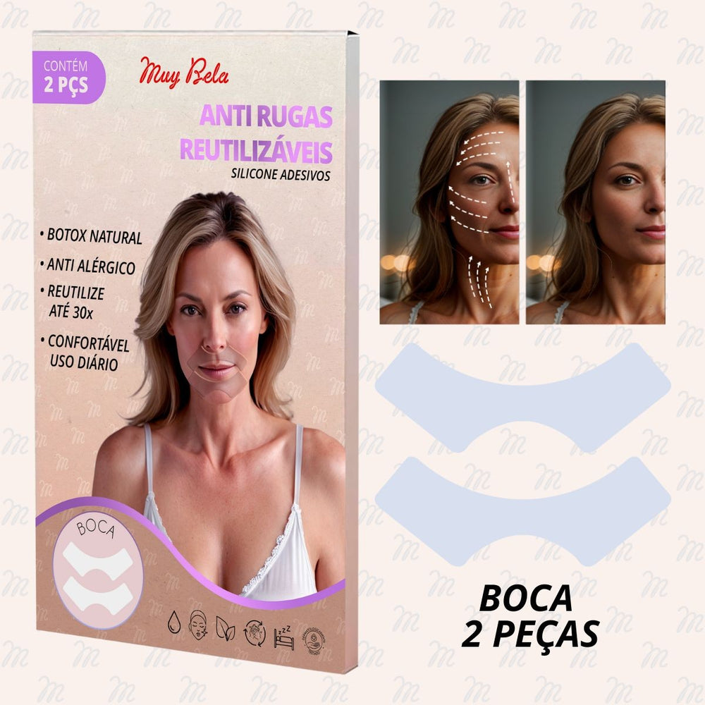 Adesivos Anti Rugas para Rosto Modelo:2 Peças (Boca)
