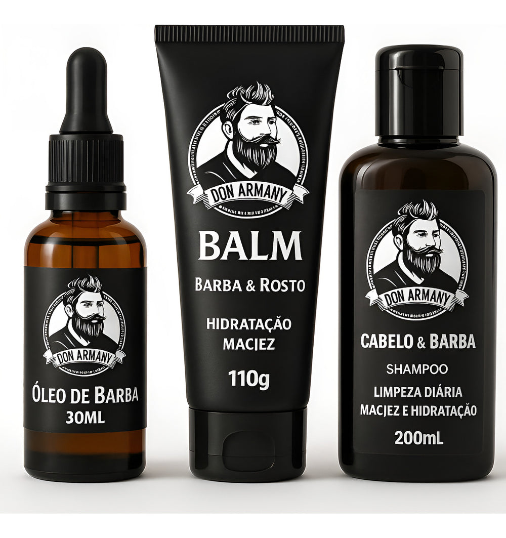 Kit Don Armany Para Barba  Shampoo, Balm E Óleo Milion