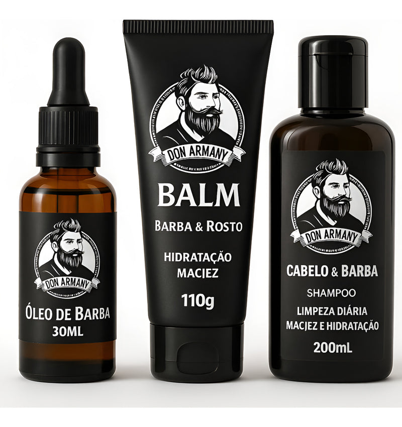 Kit Don Armany Para Barba  Shampoo, Balm E Óleo Milion