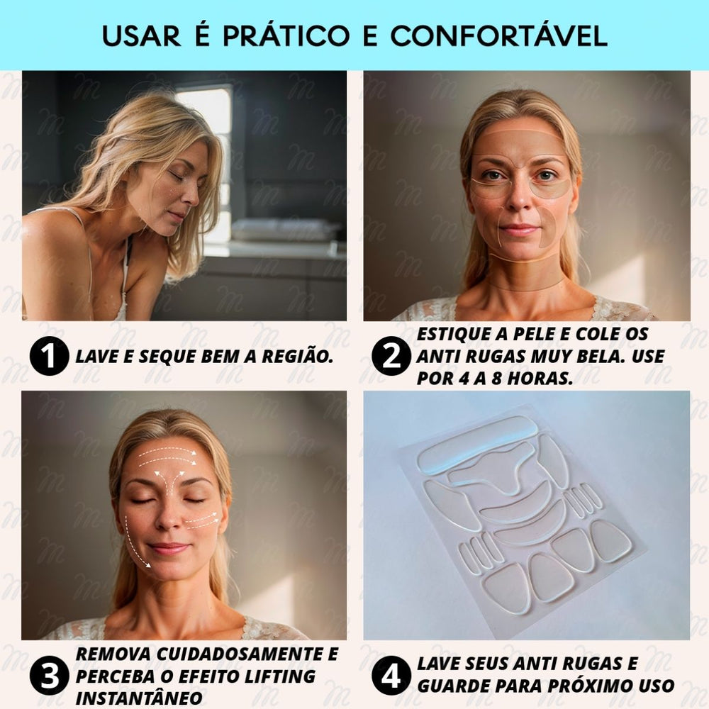 Adesivos Anti Rugas para Rosto Modelo:1 Peça (Testa)